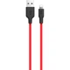 Дата кабель USB 2.0 AM to Lightning 1.0m 2A silicone X21 black+red HOCO (6957531071372) - изображение 1