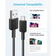 Дата кабель USB 2.0 AM to USB-C 1.8m nylon 322 black Anker (A81H6G11) - изображение 2