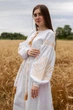 Вишита сукня Etnovyshyvka "Колосся Щастя" довга біла з колосками та клинами в стилі бохо M - изображение 2