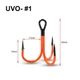 Гачки Spinpoler UV Orange Treble Fishhook #1, 5 шт. - зображення 3