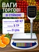 Торговые электронные весы со стойкой 50 см, двусторонним дисплеем, функцией тарирования и аккумулятором до 40кг - изображение 1