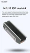 Охлаждающий радиатор для SSD TEUCER M.2 NVMe 2280 SSD Heatsink, Dual Copper Tube с термопрокладками охлаждение для SSD cерый - изображение 7