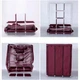 Складной каркасный тканевый шкаф для одежды HCX Storage Wardrobe 88130 на 3 секции 8 полок 130х45х175 см Розовый - изображение 9