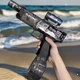 Электрический водяной пистолет Бластер с эффектом выстрела Electric M17177 с цветной подсветкой выстрела дульной вспышки бластера и прицелом Обойма 500 мл 1200 мА·ч с функцией автоматического набора воды - изображение 11