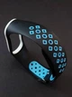 Силиконовый ремешок Nike style для фитнес-браслета Xiaomi Mi Band 5/6/7 с металлической застежкой Черный с голубым (mrk2624) - изображение 2