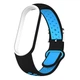 Силиконовый ремешок Nike style для фитнес-браслета Xiaomi Mi Band 5/6/7 с металлической застежкой Черный с голубым (mrk2624) - изображение 4