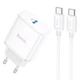 СЗУ Hoco C104A PD20W (1USB-C) + кабель Type-C to Type-C White - изображение 1