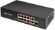 Switch Qoltec PoE SWITCH 8x RJ45 PoE 2x RJ45 Uplink 1x SFP 120W 1000 Mb (5901878522975) - obraz 2