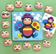 Деревянная развивающая игра Ubee "Жук Божья коровка" с карточками, эмоциями и изучением цветов ПСД280 - изображение 4