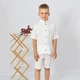 Муслиновый костюм праздничный для мальчика (рубашка+шорти) Mrou 122 см Белый - изображение 1