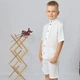 Муслиновый костюм праздничный для мальчика (рубашка+шорти) Mrou 122 см Белый - изображение 2