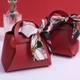 Подарочная сумочка с бантом GiftBag, красная, 2 штуки - изображение 6