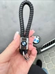 Кожаный плетёный брелок BMW для автомобильных ключей • Чёрный - изображение 2