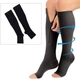 Гольфы компрессионные для профилактики варикоза Zip Sox, эластичные утягивающие гольфы с молнией для снятия отеков и усталости ног, улучшение кровообращения, размер S/M, 2 шт Черные, LY-105-S/M-Black - изображение 4