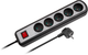 Listwa przeciwprzepięciowa Rebel 5 gniazd 3 m Black-Silver (5901890024341) - obraz 1