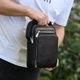 Мужская сумка-барсетка через плечо кожаная черная с ручкой Tiding Bag M616932 - изображение 8