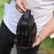 Чоловіча сумка-барсетка шкіряна чорна Tiding Bag 32051 - зображення 3