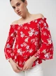 Блуза H&M 34 Красный 0786906_ крас.цвети_16 - изображение 4