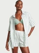 Піжама Модал-Коттон (сорочка + шорти) Victoria's Secret Modal-Cotton Short Pajama Set Seasalt Green Stripes XS Зелений (26811428D) - зображення 1