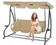 Садова гойдалка Garden Line KRE0759 бежева 210x120x170 см, розкладна з функцією лежака, з м’якими подушками і підставками для напоїв - зображення 5