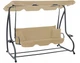 Садова гойдалка Garden Line KRE0759 бежева 210x120x170 см, розкладна з функцією лежака, з м’якими подушками і підставками для напоїв - зображення 11