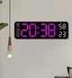 Часы Deepfox DS-5503 LED цифровые электронные настольные Будильник Дата Температура Влажность 22.8х7.5см фиолетовый/чёрный - изображение 3