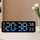Часы Deepfox DS-5503 LED цифровые электронные настольные Будильник Дата Температура Влажность 22.8х7.5см синий/чёрный - изображение 1