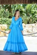 Длинное в пол пляжное платье Fresh Cotton 2507 F-2C 46(L) Голубой - изображение 2