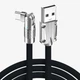 Кабель для быстрой зарядки USB Type-C 120w 6A (150 см) черный, с подсветкой. Поворотный кабель Type-C 180° - изображение 1