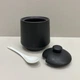 Сахарница керамическая с ложкой h-11 см Maestro MR-20001-09 Black - изображение 3