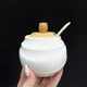 Цукорниця Ceram-Bamboo з ложкою та бамбуковою кришкою 300 мл Білий BD-375-311 - зображення 3