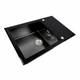 Кухонна мийка скляна CM 78*50 PVD Platinum Handmade чорна - зображення 4