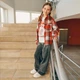 Сорочка з візерунком для дівчинки LAWA GBC02323 134 см Червоно-бежевий shop (2000991043596) - зображення 1