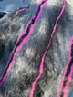 Искусственный мех Серый с розовой и черной полоской ворс 1,5 см метр погонный - изображение 1