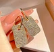 Женские сережки-подвески бижутерия в стразах Золотистые - изображение 7