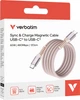 Магнітний кабель живлення та синхронізації Verbatim 60 Вт, USB-C–USB-C, 120 см Рожевий (31853) - зображення 4