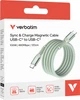 Магнітний кабель живлення та синхронізації Verbatim 100 Вт, USB-C–USB-C, 120 см Зелений (31855) - зображення 3