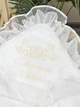 Крыжма для девочки Family Tradition велюровая махра с вышивкой и кружевом 100х100 см белая Песня ангелов - изображение 2