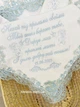 Крыжма для мальчика + повязка Family Tradition велюровая махра с вышивкой и кружевом 100х100 см белые Голубые узоры Крещения - изображение 3