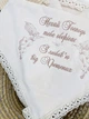 Именная крыжма для мальчика Family Tradition велюровая махра пике косичка с вышивкой 100х100 см светло-бежевая Мальчик Ангелочек - изображение 4