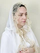 Женская накидка-палантин для храма Family Tradition шифон с кружевом 70 см белая Солнечная нежность - изображение 3