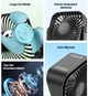 USB вентилятор портативный TOPK K5 черный, 3 скорости. - изображение 3