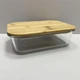 Блюдо-сырница стеклянное с бамбуковой крышкой 22,1*16,4*7,2 см Wellini 5744 - изображение 2