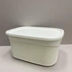 Кошик пластикова з кришкою 33*24*16,5 см 9 л Ucsan Plastik М-1164 біла - зображення 1