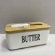 Масленка керамическая с ножом "Butter" A-Plus 0480-2 белая - изображение 1