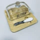 Масленка стеклянная на бамбуковой подставке с ножом "Butter" A-Plus 7345 - изображение 3