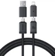 Кабель Baseus Versatile Two-for-Two Fast Charging Cable U+C to C+L 60W 1m Cosmic Black - зображення 1