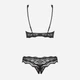 Komplet erotyczny (biustonosz + stringi) Obsessive Luvae Open Cup S/M Black (5901688226698) - obraz 4