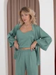 Женский комплект тройка кимоно штаны и майка Venice L-XL оливка - изображение 1