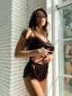Пижама женская шорты и майка Vanessa S-M коричневый - изображение 7